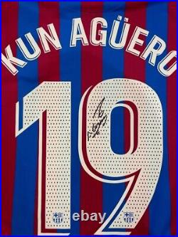 Sergio Aguero Signed Barcelona 2021-22 Football Shirt. Damaged I