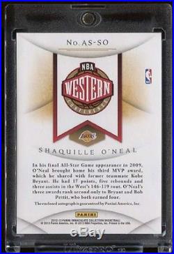 Shaquille O'Neal 2012-13 Panini Immaculate Signed 3/15 All Star Signed Rare SP
