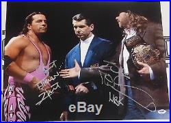 Shawn Michaels & Bret Hart Signed WWE 16x20 Photo PSA/DNA COA with Vince McMahon