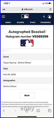 Shohei Ohtani Los Angeles Angels Signed Baseball ROMLB Auto MLB Auth
