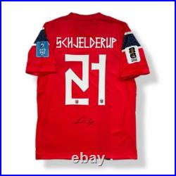 Signed Andreas Schjelderup Norway World Cup Football Shirt With Proof And COA