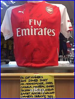 Signed Arsenal FA Cup Winners Shirt 2015