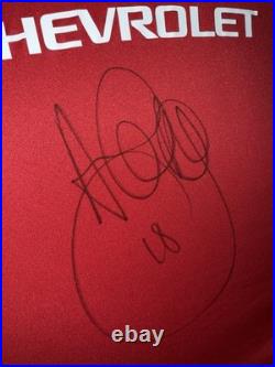 Signed Authentic Ashley Young Manchester United Shirt Red, Medium 2014-2015