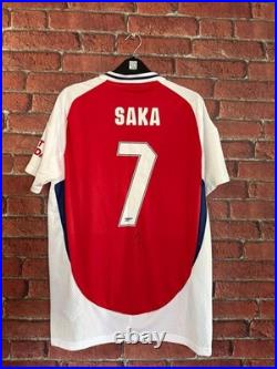 Signed Bukayo Saka 7 Arsenal 24/25 Autographed Home Shirt With EXACT PROOF & COA