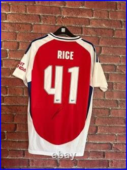 Signed Declan Rice Arsenal FC 2024/25 Autographed Home Shirt with COA & Proof