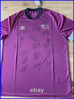 Signed Derby County 3rd Shirt. Signed by the NEW 2022/23 Squad. Adults New