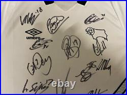 Signed Derby County Home Shirt. Signed by the NEW 2022/23 Squad. Adults L New