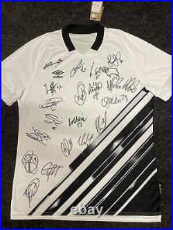 Signed Derby County Home Shirt. Signed by the NEW 2022/23 Squad. Adults New