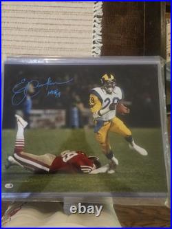 Signed Eric Dickerson 16x20 Photo. With HOF 99 Inscription Added. JSA COA