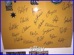 Signed & Framed England & Australia 2003 World Cup Rugby Squad Shirts with COA