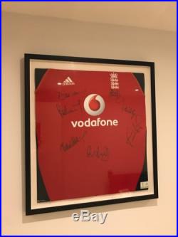 Signed & Framed England Cricket Shirt Bumble Botham Gower Holding Hussain (Sky)