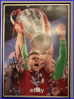 Signed Framed James Milner Liverpool Autograph Photo 2019 Champions League