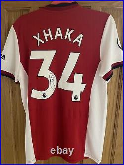 Signed Granit Xhaka Arsenal Premier League Shirt with COA