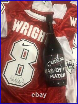 Signed Ian Wright Man Of The Match Extremely Rare Item England & Arsenal
