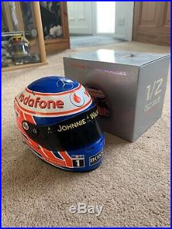 Signed JENSON BUTTON Vodafone McLaren Mercedes F1 Diecast Helmet 1/2 Scale