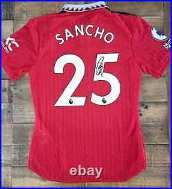 Signed Jadon Sancho Manchester United 22/23 Home Shirt Player Version