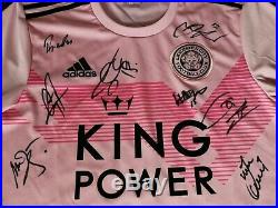 Signed Leicester City Shirt. Pink Away. ADULTS XL BRAND NEW. Signed by 19/20 Squad