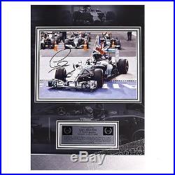 Signed Lewis Hamilton Mercedes F1 Framed Photo Deluxe Display