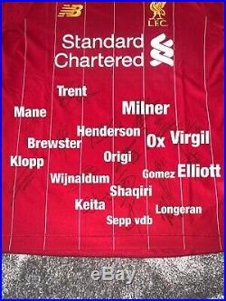 Signed Liverpool Home Squad Shirt 19/20 LFC Champions LFC COA Rare
