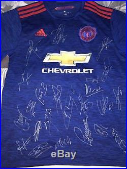 Signed Manchester United Shirt 16/17 Proof Ibrahimovic Pogba De Gea Mourinho