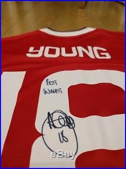 Signed Match Worn Champions League Manchester United Shirt 2015/16 Ashley Young