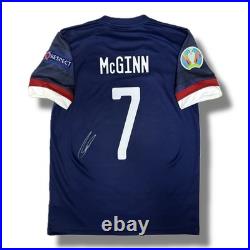 Signed McGINN Scotland Euro 2020 Football Home Shirt Memorabilia COA & Proof