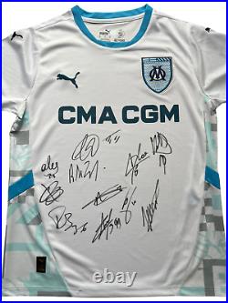 Signed OLYMPIQUE MARSEILLE Shirt by 11 Proof/COA Kondogbia Hojbjerg Rongier