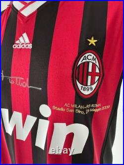 Signed PAOLO MALDINI Shirt AC Milan 2009/10 Final Ever Game-PROOF/COA- Italy