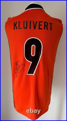 Signed PATRICK KLUIVERT Shirt Netherlands Holland -PROOF/COA- Barcelona Ajax
