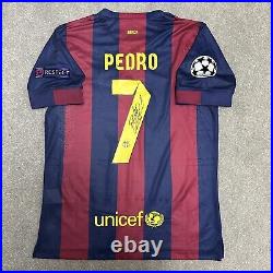 Signed PEDRO Rodriguez 2014/15 Shirt Barcelona With Exact Proof and COA