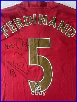 Signed Rio Ferdinand Manchester United Shirt Man Utd