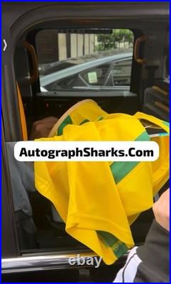 Signed Roberto Carlos Brazil 2002 World Cup Winning Home Shirt with Proof & COA