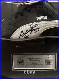 Signed Sergio Aguero Football Boot Framed