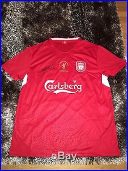 Signed Steven Gerrard Istanbul Shirt Champions 2005 Proof Liverpool