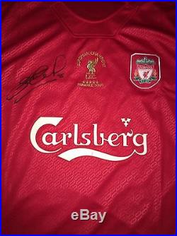 Signed Steven Gerrard Istanbul Shirt Champions 2005 Proof Liverpool