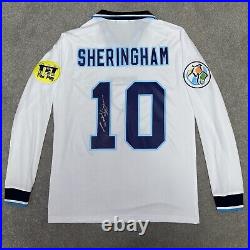 Signed TEDDY SHERINGHAM England 1998 Euros Football Shirt with COA & Proof