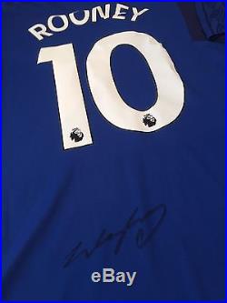 Signed Wayne Rooney Everton 17/18 Home Shirt Hand Signed With Proof & Coa