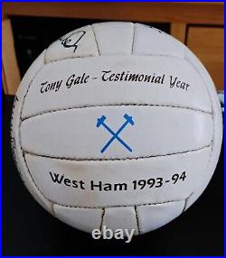 Signed West Ham RARE TONY GALE TESTIMONIAL YEAR FOOTBALL 1993-94 See Full Descri