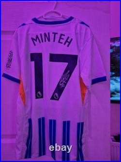 Signed Yankuba Minteh Shirt (Medium). Number 17 with COA