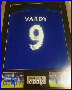 Signed and Framed Jamie Vardy Shirt With Certificate Of Authentication