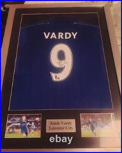 Signed and Framed Jamie Vardy Shirt With Certificate Of Authentication