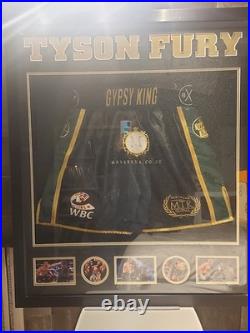 Signed tyson fury boxing memorabilia framed