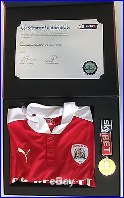 Sky Bet Promotion Auction Signed 2015/16 Barnsley shirt and Play-Off medal set