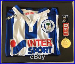 Sky Bet Promotion Auction Signed 2015/16 Wigan shirt and League One medal 1/2