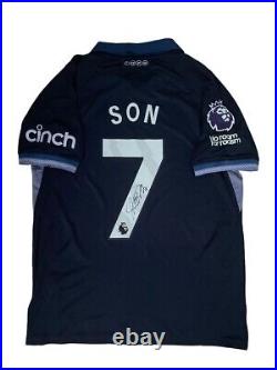 Son Heung Min Signed Tottenham 23/24 Away Shirt-photo Proof