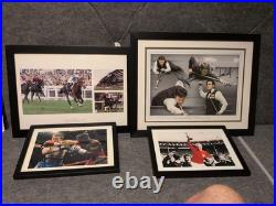 Sports Memorabilia, 4 Photos And Framed (One Signed) Excellent Condition