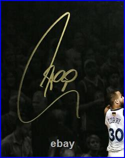 Steph Curry signed 16x20 Lebron James 2018 Finals photo framed auto Steiner