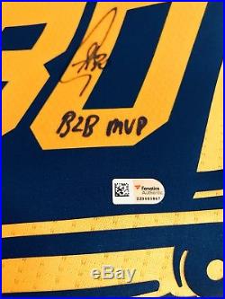 Stephen Curry Autographed B2B MVP Warriors Signed Swingman Jersey FANATICS COA