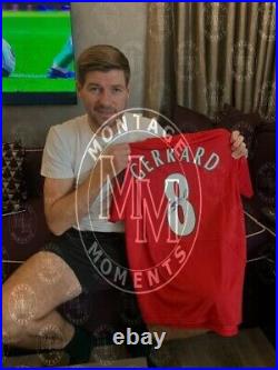 Steven Gerrard Back Signed Liverpool Fc 2005 Football Shirt In Framed Display