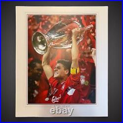 Steven Gerrard Giant Signed Liverpool Photo Winning 2005 Champions League £99